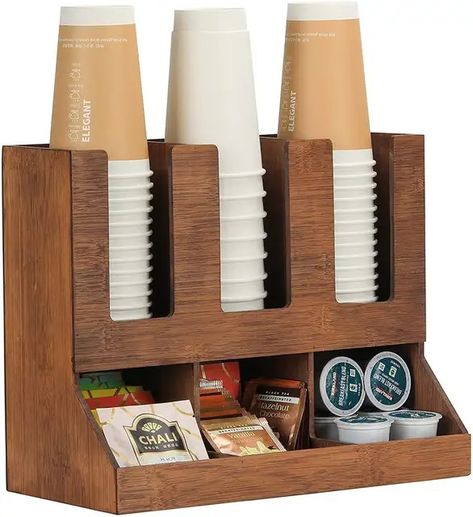 K Cup Coffee Station, Tea Station Office, Dorm Aesthetic, Tea Boxes, Presentation Board Design, Tea Station, Seasoning Rack, Bamboo Products, Trailer Interior