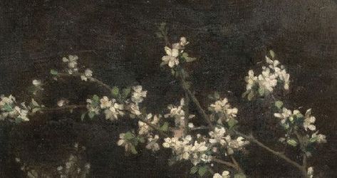 Simerenya | Aesthetic art, Ethereal art, Cute desktop wallpaper A Tree, Oil Painting, Flowers, White, Black