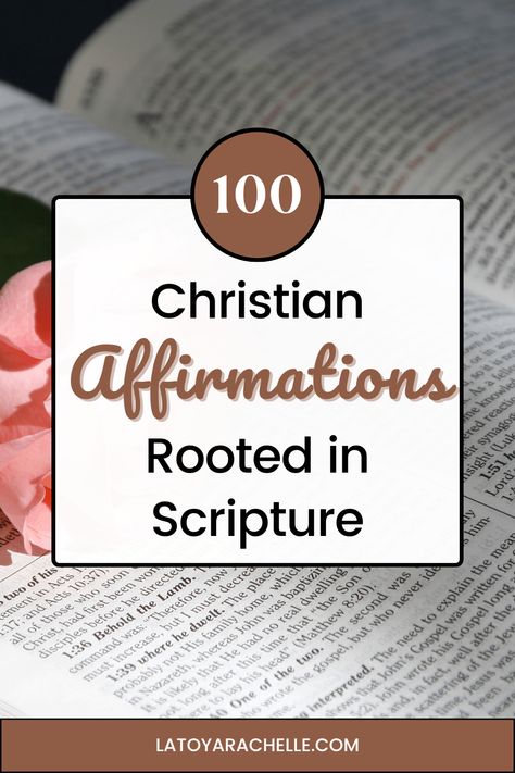 Looking for powerful Bible-based affirmations to start your day? Here are 100 powerful Christian affirmations designed to provide daily hope and inspiration. These biblical affirmations are perfect for women who want to embrace God's promises and focus on His plan for their lives. A Free PDF of the Bible affirmations is also included! encouraging bible verses, scripture, affirmations for Christian women, daily bible affirmations, positive bible affirmations, chrisitan affirmations woman Daily Bible Affirmations, Scripture Affirmations, Positive Scripture, Positive Bible Verses, 100 Affirmations, Bible Affirmations, Inspirational Words Of Encouragement, Biblical Affirmations, Christian Woman Encouragement