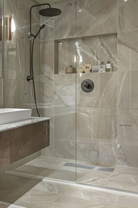 Large Open Walk In Showers, Roman Shower Walk In, Walk In Shower With Two Shower Heads, Large Tile Shower Ideas Walk In, Spa Shower Ideas Walk In, Zero Entry Shower Ideas, Tile Shower Ideas Walk In, Walkin Shower Ideas, Spa Shower Ideas