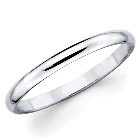 10K Solid White Gold 2mm Plain Wedding Band by TheJewelryGalleria Wedding Rings Engagement White Gold, Rings Engagement White Gold, White Engagement Ring, Plain Wedding Band, Comfort Fit Wedding Band, Cool Wedding Rings, Solid Gold Band, Rose Gold Wedding Bands, Wedding Band Ring