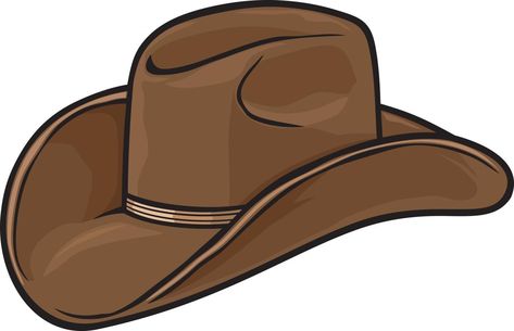 Cowboy Hat Drawing, Cowboy Hat Design, Brown Cowboy Hat, Cowboy Images, Hat Vector, Silhouette Online Store, Types Of Hats, Chapeau Cowboy, Cowgirl Hats