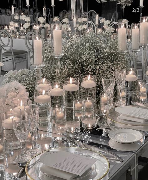 Quiet Luxury Wedding Theme, White And Crystal Wedding Decor, White And Pearl Wedding Decor, All White Wedding Aesthetic, Pearl Event Decor, Wedding Pearls Decor, Pearl Wedding Theme Decor, Pearl Tablescape, White Silver Wedding Decor