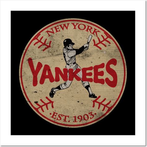 ny yankees by mama -- Choose from our vast selection of art prints and posters to match with your desired size to make the perfect print or poster. Pick your favorite: Movies, TV Shows, Art, and so much more! Available in mini, small, medium, large, and extra-large depending on the design. For men, women, and children. Perfect for decoration. Yankees Aesthetic, Yankees Poster, Vintage Yankees, Sleeve Ideas, Sleeves Ideas, Ny Yankees, Sports Baseball, Rhodes, New York Yankees