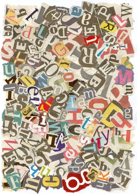 Text Collage, Magazine Letters, Alphabet Graffiti, Newspaper Collage, Newspaper Background, Neville Brody, Messy Look, Collage Projects, Collage Project