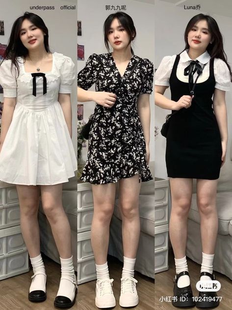 Chubby Fashion Outfits Korean, Chubby Outfit Ideas, Outfits For Chubby Girls, Chubby Girl Outfits, Curvy Casual Outfits, Fashion Kawaii, Girls Dress Outfits, Best Casual Outfits, Girl Fashion Style