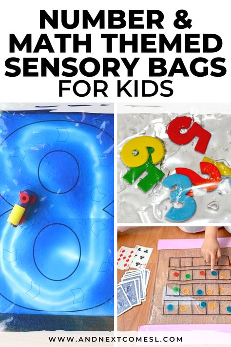 Math and number sensory bags for toddlers and preschoolers Sensory Bags For Toddlers, Numbers For Toddlers, Sensory Activities For Preschoolers, Toddler Math, Sensory Bags, Sensory Diet, Fun Educational Activities, Toddler Sensory, Preschool Lesson Plans