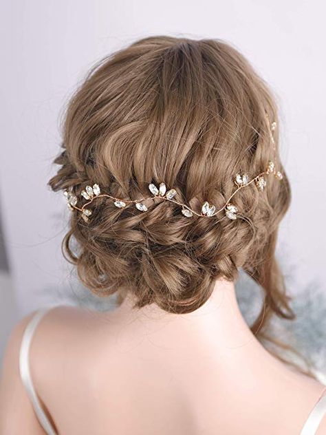 Amazon.com: Kercisbeauty Bridal Crystal Gold and Silver Rose Gold Hair Vine Hair Halo Rhinestone Hair Wreath Wedding Headband Bridal Headpiece Crystal Headband Wedding Hair Accessories (Rose Gold): Gateway Prom Hair Accessories Gold, Hair Wreath Wedding, Formal Hair Accessories, Bride Hair Vine, Crystal Headband Wedding, Rose Gold Hair Vine, Hair Halo, Rose Gold Hair Accessories, Headband Wedding Hair