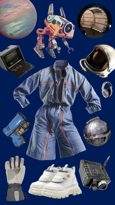 #space #outfitinspo #futuristic #spaceage #cyperpunk #outfits Space Idol Outfit, Nasa Inspired Outfit, Future Funk Aesthetic Fashion, Space Age Outfit, Outerspace Aesthetic Outfit, Outer Space Aesthetic Outfit, Space Futuristic Aesthetic Outfit, Space Suit Fashion, Astronaut Outfit Aesthetic