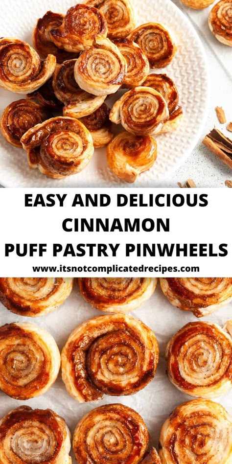 When you want something quick and easy for brunch, dessert, or to accompany tea or coffee, these Cinnamon Sugar Puff Pastry Pinwheels are ideal. The crisp, flaky, gently spiced pastries contain just 3 ingredients that you may already have on hand. Cinnamon Sugar Puff Pastry, Cinnamon Puff Pastry, Brunch Recipe Ideas, Autumn Brunch Recipes, Sweet Puff Pastry Recipes, Pastry Pinwheels, Sweet Puff Pastry, Puff Pastry Recipes Dessert, Puff Pastry Pinwheels