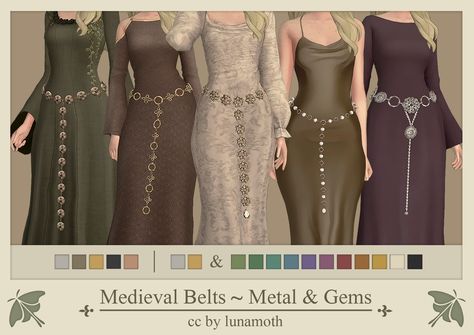 Sims 4 The Witcher Cc, Sims 4 Belt Cc, Cc Patreon, Sims Medieval, Sims 4 Challenges, Medieval Belt, Medieval Clothes, Pelo Sims, Sims 4 Body Mods