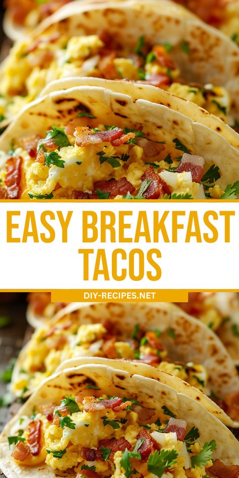 Start your day with these delicious and easy breakfast tacos! Perfectly scrambled eggs, fresh Pico de Gallo, and creamy avocado make this recipe a winner. Scrambled Egg Tacos, Easy Breakfast Ideas For Family, Breakfast Taco Recipes, Mexican Food Breakfast Recipes, Simple Mexican Breakfast, Easy Breakfast Tacos Recipe, Breakfast Pancake Tacos, Breakfast Recipes Italian, Breakfast Recipes With Avocado