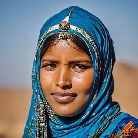 Portrait of a young tuareg woman in algeria on Craiyon Tuareg Woman, Tuareg People, African People, African Beauty, North Africa, Pictures To Paint, Beauty