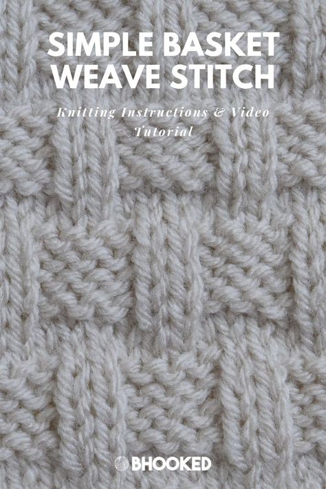 Simple Basket Weave Knitting Stitch | Knitting Tutorial Bhooked Knitting, Textured Knitting, Basket Weave Stitch, Knitting Abbreviations, Basketweave Stitch, Crochet Winter Hats, Knitting Stitches Tutorial, Knitting Patterns Free Scarf, Beginner Knitting Patterns