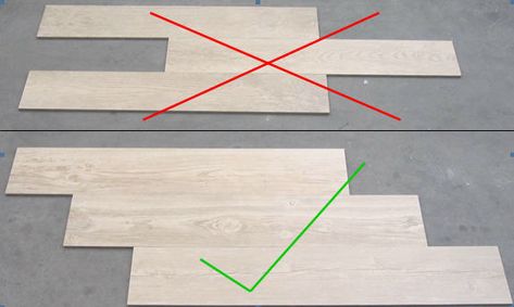 Large Format Tile — Design and Installation Issues | Dalene Flooring Ceramic Wood Tile Floor, Tile Layout Patterns, Wood Tile Floor, Wood Grain Tile, Tile Floor Living Room, Tile Layout, Wood Tile Floors, Patterned Floor Tiles, Large Format Tile