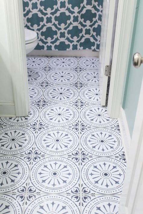 DIY Peel and Stick Vinyl Tile Flooring -- gorgeous cheap DIY flooring option #bathroommakeover #diyhomedecor #peelandsticktiles Inexpensive Flooring, Sheet Flooring, Creative Flooring, Cheap Flooring, Girl Bathrooms, Peel And Stick Floor, Sarah Richardson, Vinyl Floor Tiles, Vinyl Tile Flooring