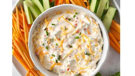 5-Ingredient No Name Dip Is So Good It's The Only Dip You'll Ever Make Again - NewsBreak No Name Dip, Dish To Pass, Ranch Dressing Packet, Bisquick Chicken, Crockpot Chicken And Gravy, Lemon Cream Pies, Dry Ranch Dressing, Chicken Leg Recipes, Crock Pot Meatballs