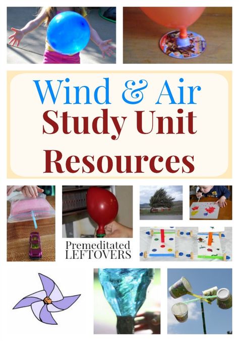 A fun roundup of crafts, experiments and games to teach kindergartens and older all about wind and air! Windy Weather Activities Preschool, Air Pressure Experiments, Weather Unit Study, Weather Science, Weather Unit, Primary Science, Science Club, Weather Activities, Unit Studies