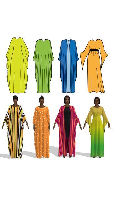 Sew Easy Kaftans E-Book This e-book will teach you how to draft and use one sewing pattern to create these four looks. Step-by-step sewing instructions of each look included. Difficulty Level: Advanced Beginner Link in Bio . . . . . . #sewingbook #sewingbooks #sewingebook #sewingebooks #patternmaking #patterndrafting #sewing #sewingkaftans #beginnersewing #beginnersewer #beginnersewingpatterns #beginnersewist #beginersewingpro Dress Pattern Making, Latest Kaftan Designs, Kaftan Dress Pattern, African Dress Patterns, Kimono Sewing Pattern, Abaya Pattern, Kaftan Pattern, Kaftan Designs, Costura Fashion