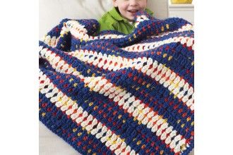 Bernat - Woven Look Striped Blanket in Softee Chunky (downloadable PDF) Bernat Softee Chunky Yarn, Reverse Single Crochet, Striped Crochet Blanket, Striped Blanket, Crocheted Blanket, Crochet Afgans, Crochet For Beginners Blanket, Crochet Blanket Afghan, Striped Blankets