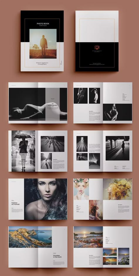 Photobook Template PSD. 24 Pages. Photo Album Design Layout, Photobooks Design, Photography Portfolio Layout, Photobook Template, Album Design Layout, Photography Portfolio Template, Wedding Album Layout, Album Photography, Magazine Design Cover