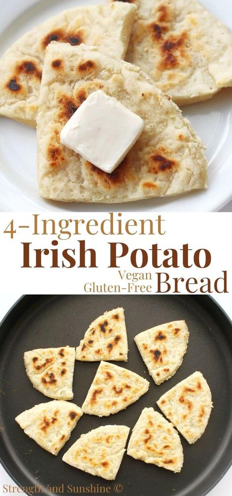 Irish Potato Bread Recipe, Gluten Free Dill Bread, Easy Irish Potato Bread, Vegan Gluten Free Quick Bread, Dutch Oven Bread Gluten Free, Irish Potato Cake, Gluten Free Hobbit Food, Irish Recipes Gluten Free, Gluten Free Skillet Bread