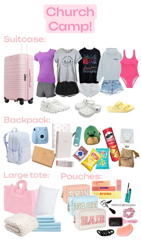 Mine! Camp Packing Ideas, Church Camp Aesthetic, Summer Camp Packing List, Church Camp Outfits, Church Camp Packing, Summer Camp Packing, Camp Packing, Road Trip Kit, Summer Camping Outfits