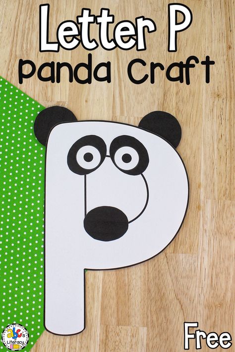 Letter P Activities For Preschool Crafts, Letter P Craft For Preschoolers, Kids Crafts Letters, Letter L Crafts, Letter P Crafts, Letter E Craft, Teaching Kids Letters, Preschool Letter Crafts, Panda Craft