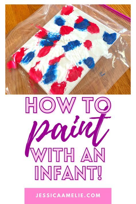 Crafts With Infants Art Projects, Baby Painting Ideas Infants Christmas, My Body Crafts For Infants, Infant Room Crafts, August Infant Crafts, Baby Footprint Art Ideas, Painting With Infants, Art Ideas For Infants, Baby Painting Ideas Canvases