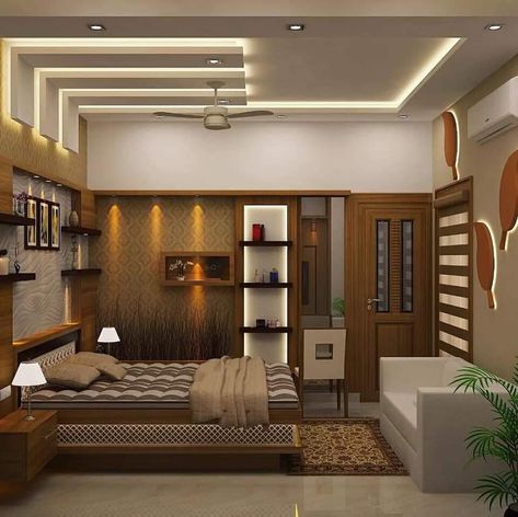 Bedroom design by Imran Sha from Kollam. Pop Design For Bed Rooms, Bedroom Fallceiling Designs, Simple Pop Bedroom Design, Fall Ceiling In Bedroom, Fall Celling Design For Bedroom Modern, Bed False Ceiling Design, Pop Down Ceiling Design Bedrooms, Fall Ceiling Bedroom Design, Simple False Ceiling For Bedroom