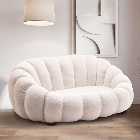 House of Velvet Papasan Sofa – Plush Sofas For Living Room, White Color, Teddy Upholstery, Sofas Boucle, Fancy Chair, Round Arms, Comfortable Modern Seat, Cute Freaky Chair, Cozy Sofa Living Room Arrangement, Fancy Chair, Room Arrangement, Round Sectional, Living Room Arrangements, Cozy Sofa, Canapé Design, Plush Sofa, Living Room Lounge