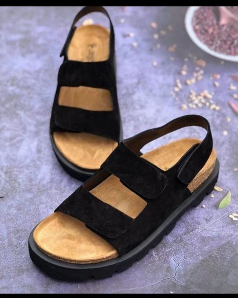 Start your day with a beautiful Birkenstock sandals. . It's comfy, durable and fit for any occasion . Price: #18,000 . Sizes 38-45 . # meenahteebrand Best Sandals For Men, Handmade Footwear, Mens Sandals Fashion, Leather Slippers For Men, Business Shoes, Birkenstock Sandals, February 19, Leather Slippers, Bridal Jewelry Sets