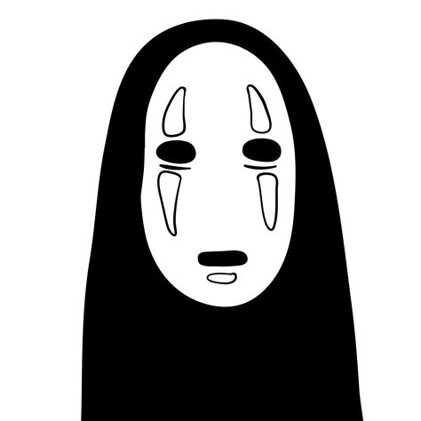 How to draw No-Face's mask Anime No Face Art, How To Draw A Mask On Face, No Face Doodle, Embordy Ideas, No Face Sketch, Studio Ghibli Drawings Easy, Anime With Mask, No Face Drawing, No Face Sticker