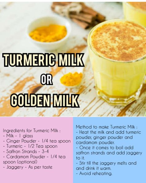 Turmeric Milk Recipe, Natural Immune Boosters, Turmeric Milk, Cold Cough, Golden Milk, Cardamom Powder, Immunity Booster, Rainy Season, Looks Yummy