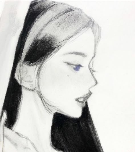 심플한 그림, Profile Drawing, Seni Dan Kraf, Animation Art Sketches, Kpop Drawings, Pretty Drawings, Arte Sketchbook, Book Art Drawings, Art Tutorials Drawing