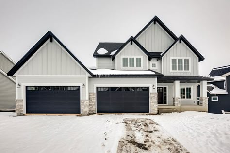 Brick House Exterior, Patterned Tile Backsplash, White Exterior Houses, Built In Bookcase, Farmhouse Exterior, Dream House Exterior, House Goals, Exterior House Colors, Exterior House