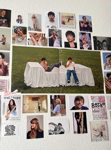 fangirl room decor inspo #taylorswift #harrystyles #oliviarodrigo Fangirl Bedroom Ideas, What To Do With A Blank Wall Bedroom, Fangirl Room Ideas, Fangirl Bedroom Aesthetic, Fangirl Room Aesthetic, Fan Girl Room, Fangirl Bedroom, Fangirl Room, Small Room Inspo