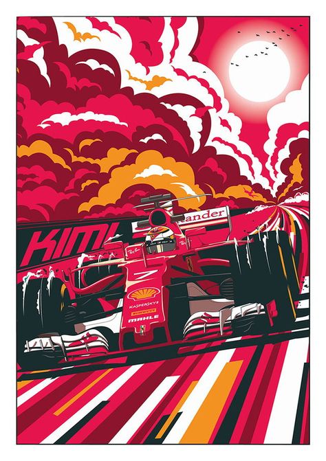 Ferrari Art Design, Ferrari F1 Artwork, Formula 1 Car Illustration, F1 Pop Art, F1 Poster Design Ferrari, Kimi Raikkonen Poster, F1 Car Illustration, Ferrari Poster F1, F1 Art Paintings