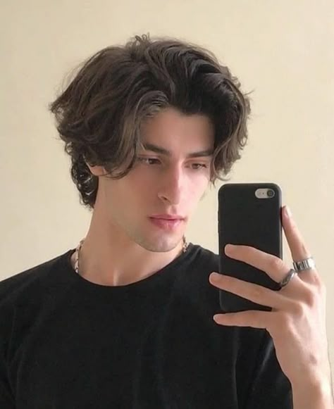 middle part Men Thick Hair Haircuts, Guy Medium Hairstyles, Cool Guys Hairstyles, Good Hairstyle For Men, Medium Men Hairstyles, Guys Middle Part Hair Long, Man Haircut Mid Length, Men Long Hair Middle Part, Men’s Hair Inspiration