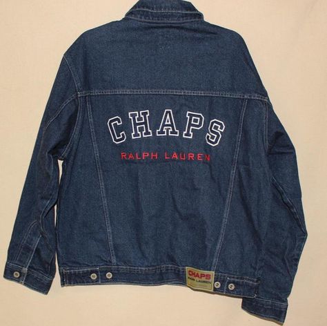 CHAPS RALPH LAUREN MENS DENIM JACKET HUGE LOGO BUTTON FRONT NWT SZ MEDIUM #ChapsRalphLauren #Jacket Style Jean Jacket, New Jacket, Chaps Ralph Lauren, Ralph Lauren Denim, Denim Jacket Men, Denim Jean Jacket, Mens Clothing, Denim Jean, Dark Denim