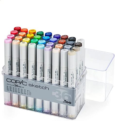 Amazon.com : Too Copic Sketch Basic 36 Color Set Multicolor Illustration Marker Marker Pen : Arts, Crafts & Sewing Marker Kunst, Artist Markers, Art Pens And Markers, Copic Sketch Markers, Copic Sketch, Sketch Markers, Art Pens, Markers Set, Alcohol Markers