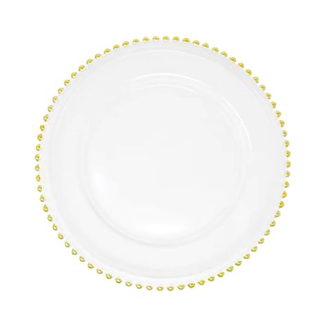 PRICES MAY VARY. Stylishly Beaded Rim: Gold beaded charger & service plates offer textured surfaces with enhanced durability. Also, attractive beaded design around the edges with better food presentation enables it to be a top choice for special occasions. Its non-slip and heavy-duty features distinguish it from regular plates and ensure an ultimate dining experience for your guests. Sturdy and Heavy Duty: Our gold charger plates have an optimal 13-inch diameter with a round beaded trim that is Plates For Wedding Reception, Gold Glass Charger Plates, Plates For Wedding, Gold Charger Plates, Gold Charger Plate, Glass Charger Plates, Gold Chargers, Charger Plates, Beaded Trim