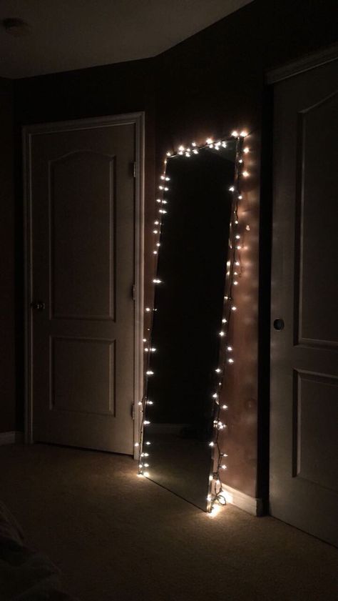 Love my full body mirror! The lights add a little extra glam. Body Mirror Ideas, Body Mirror Decorating Ideas, Full Body Mirror Bedroom Ideas, Full Body Mirror Bedroom, Full Body Mirror With Lights, Mirrors For Bedroom, Lights Around Mirror, Bedroom Mirrors, Mirror Bedroom Decor