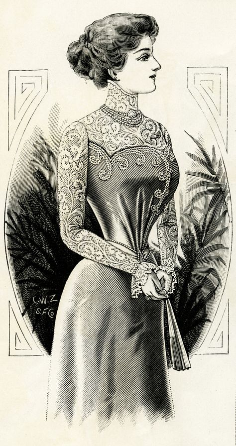 victorian clipart public domain | ... public domain digital image, graphic design resource, antique designer Public Domain Illustrations, Victorian Postcards, Victorian Prints, 1899 Fashion, Victorian Illustration, Image Graphic, Old Design, Victorian Lady, Retro Mode