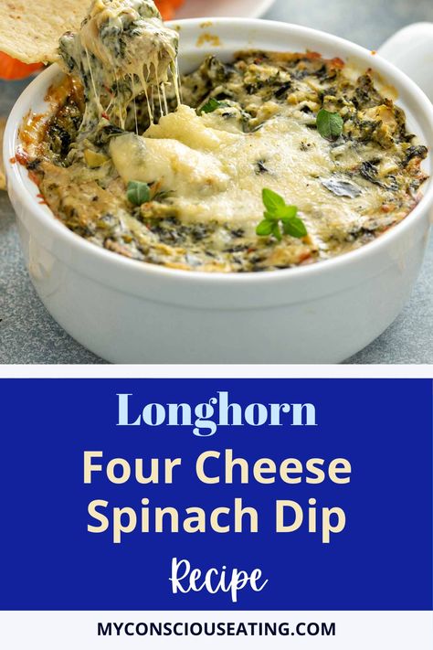 Spinach dip in a bowl with tortilla chips Longhorn Spinach Dip Recipe, Four Cheese Spinach Dip, Fresh Spinach Dip, Cheese Spinach Dip, Best Spinach Dip, Spinach Cheese Dip, Creamy Spinach Dip, Baked Artichoke, Spinach Dip Recipe