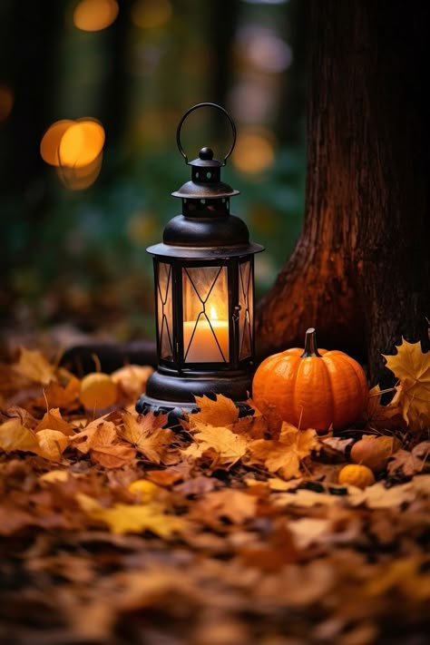 Lantern autumn halloween pumpkin. AI generated Image by rawpixel. | free image by rawpixel.com / Fluke Autumn Dark Aesthetic, Lantern Photography, Lantern Wallpaper, Ipad Stuff, Fall Pics, Candle Halloween, Autumn Candle, Halloween Lanterns, About Halloween