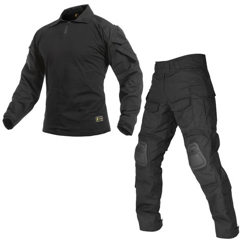 PRICES MAY VARY. High-Quality Material: Crafted from a blend of 50% cotton and 50% polyester fabric, our tactical combat uniforms boast exceptional tear resistance and elasticity. The premium YKK zipper ensures a smooth and snag-free experience. Experience lasting comfort and durability. Upgraded Design for Maximum Comfort: Building on the foundation of the previous model, we've enhanced the waist, knee, and crotch webbing with soft stretch nylon fabric. This modification allows for ease of move Urban Tactical Outfit, Tech Gear Fashion, Call Of Duty Cosplay, Swat Halloween Costume, Spy Clothes, Tactical Body Armor, Training Outfit Men, Tactical Shirts Men, Tactical Outfit