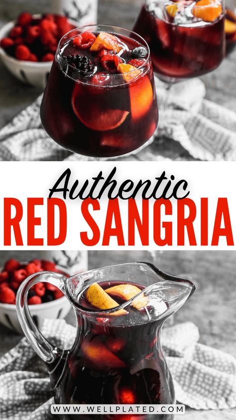 Red Sangria Pitcher Recipe, Red Sangria Recipes Without Brandy, Cabernet Sangria Recipe, How To Make A Sangria, Brandy Sangria Recipe, Best Red Wine For Sangria, Classic Red Sangria, Bubbly Sangria Recipes, Traditional Sangria Recipes