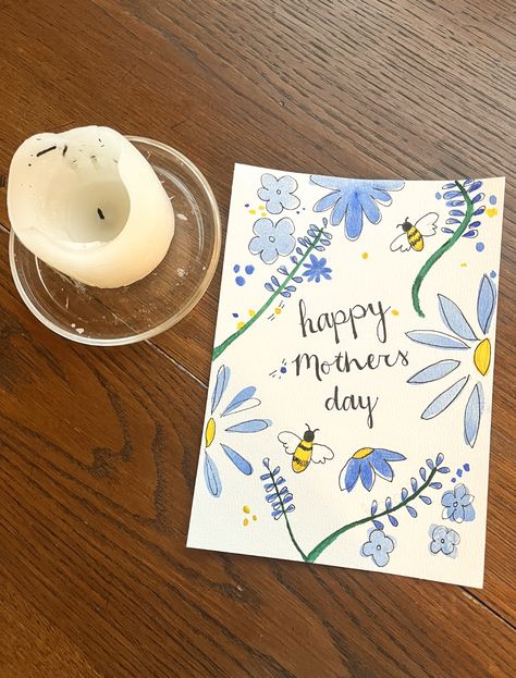 Mothers Day Handmade Cards Ideas, Happy Mother Day Card Ideas, Mother’s Day Homemade Cards Drawing, Mothersday Homemade Cards, Diy Card Mothers Day, Mother's Day Card Flowers, Mothered Day Card, Mother’s Day Card Watercolors, Mother's Day Card Draw