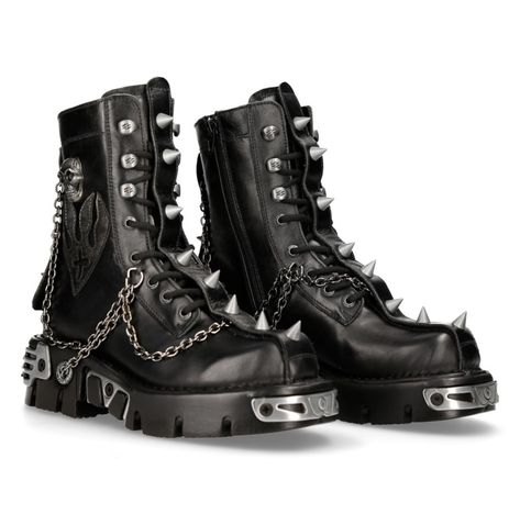 Botas Goth, Estilo Punk Rock, New Rock Boots, Goth Boots, Goth Shoes, Rock Boots, Mode Punk, Punk Shoes, Dr Shoes